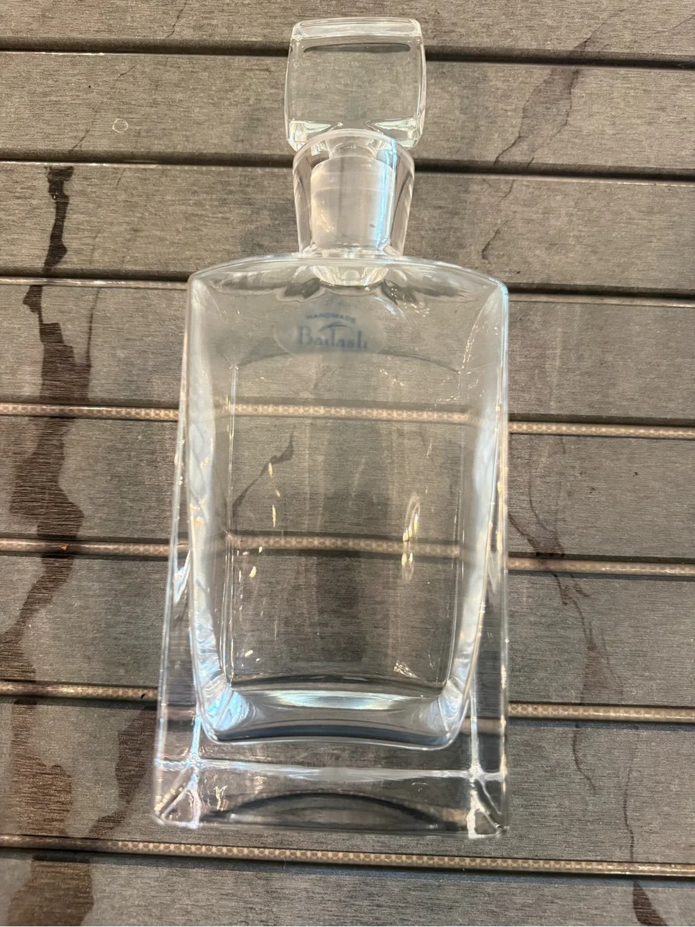 NWOT Badash Handblown Lead Crystal Square Decanter with Stopper